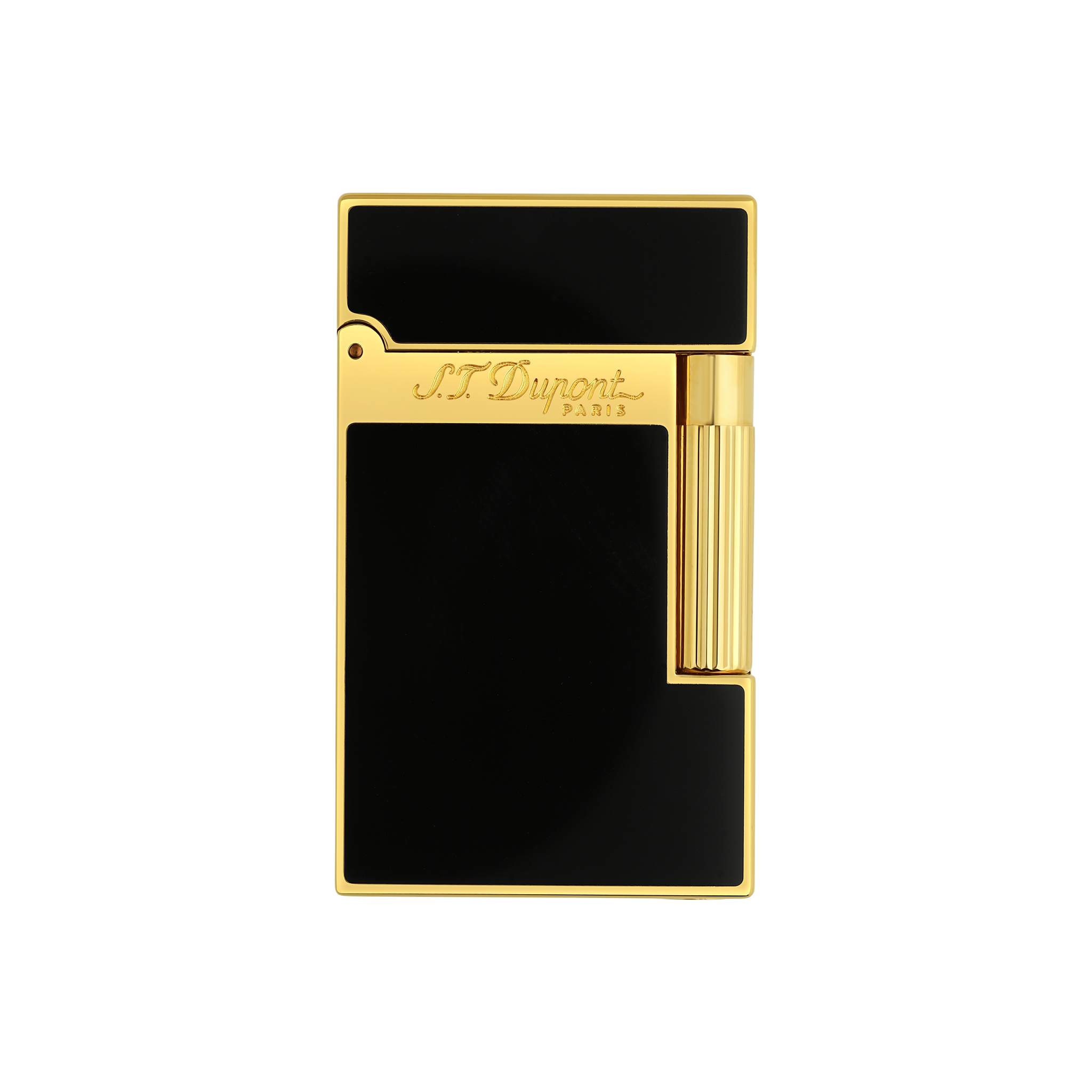 Natural Black Lacquer Lighter With Yellow Gold Finish | S.T. Natural Black Lacquer Lighter With Yellow Gold Finish | S.T.