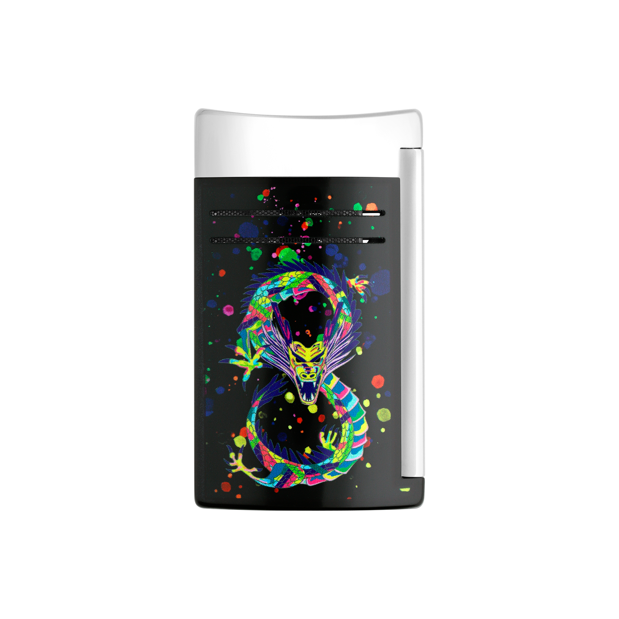 Maxijet Black/Chrome Year Of The Dragon - Luxury Lighter | S.T. Maxijet Black/Chrome Year Of The Dragon - Luxury Lighter | S.T.
