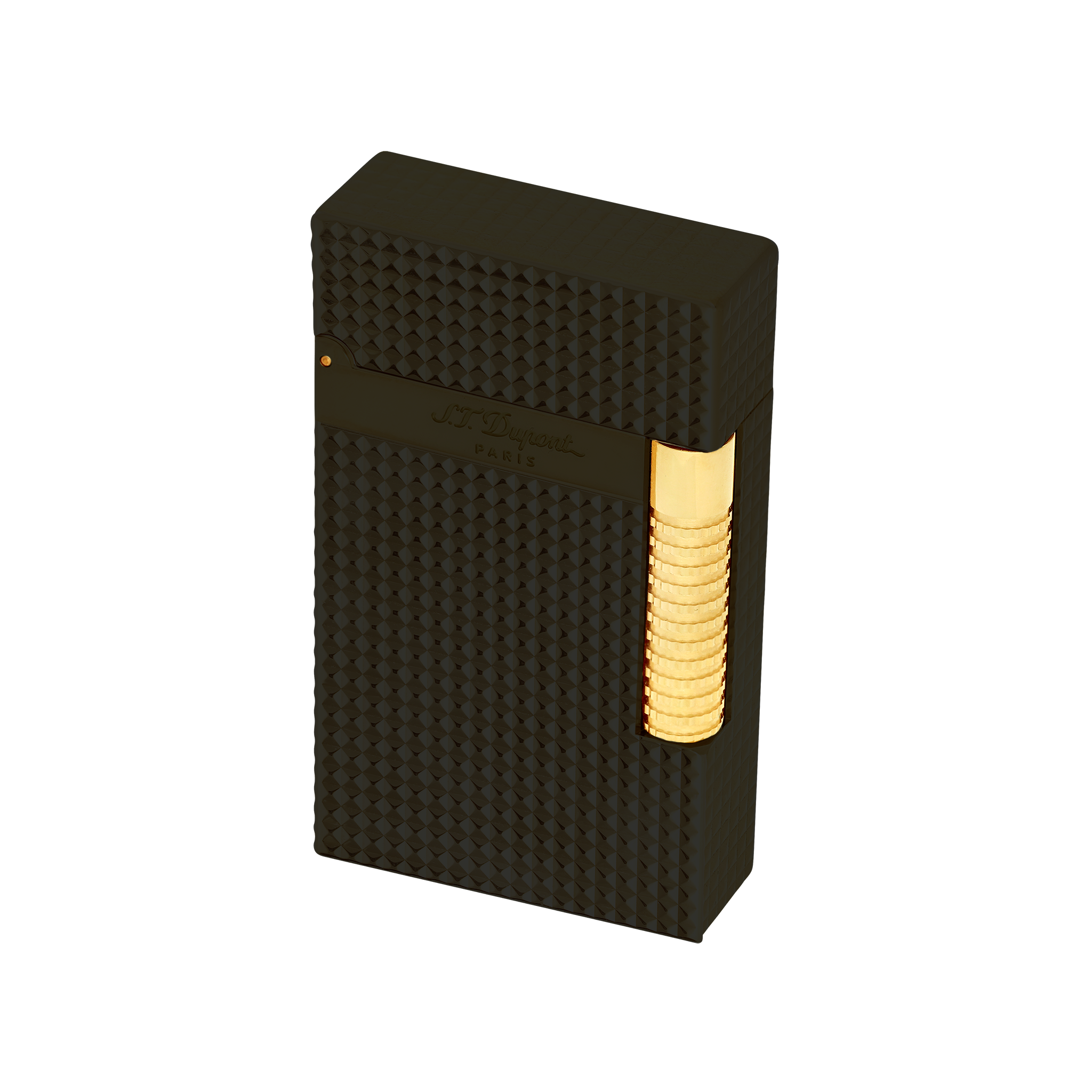 Natural Black Lacquer Lighter With Yellow Gold Finish | S.T.