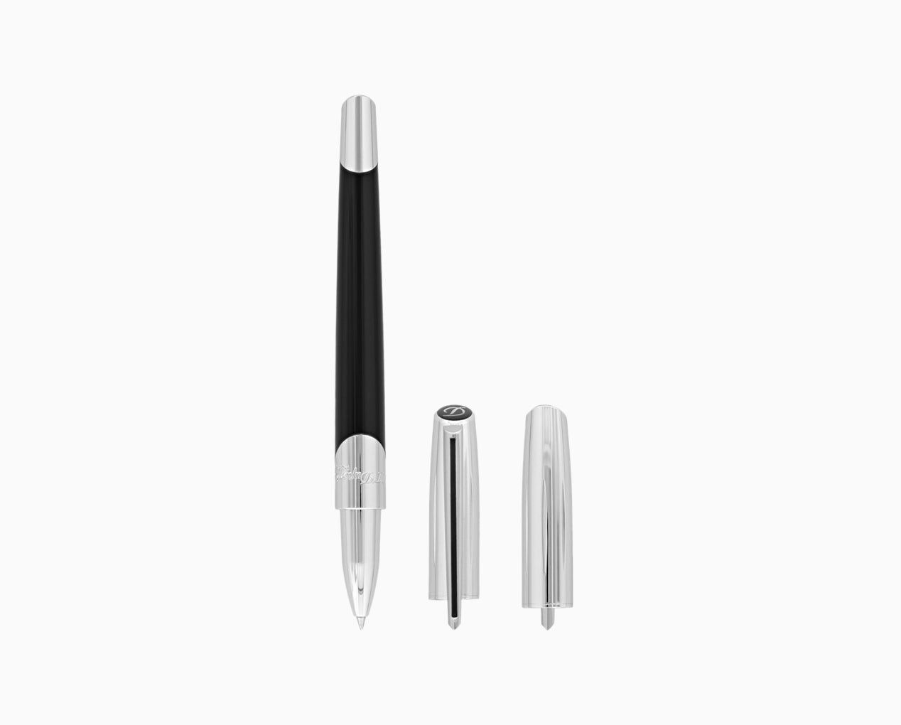 Silver And Black Rollerball Pen – Luxury writing instruments