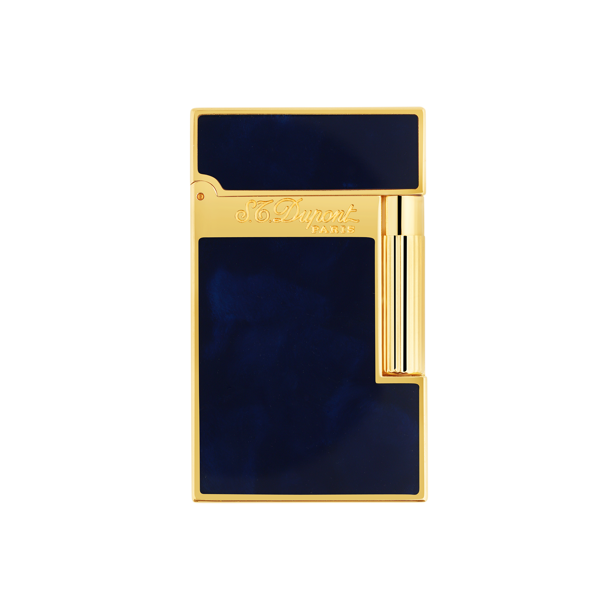 Blue natural-lacquer and gold S.T. Dupont Ligne 2 lighter