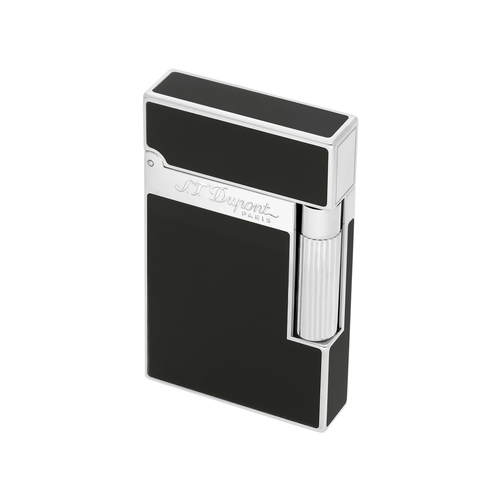 Line 2 Natural Black Lacquer Lighter With Palladium Finish Line 2 Natural Black Lacquer Lighter With Palladium Finish