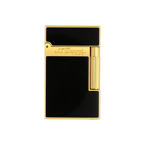 Natural Black Lacquer Lighter With Yellow Gold Finish | S.T.