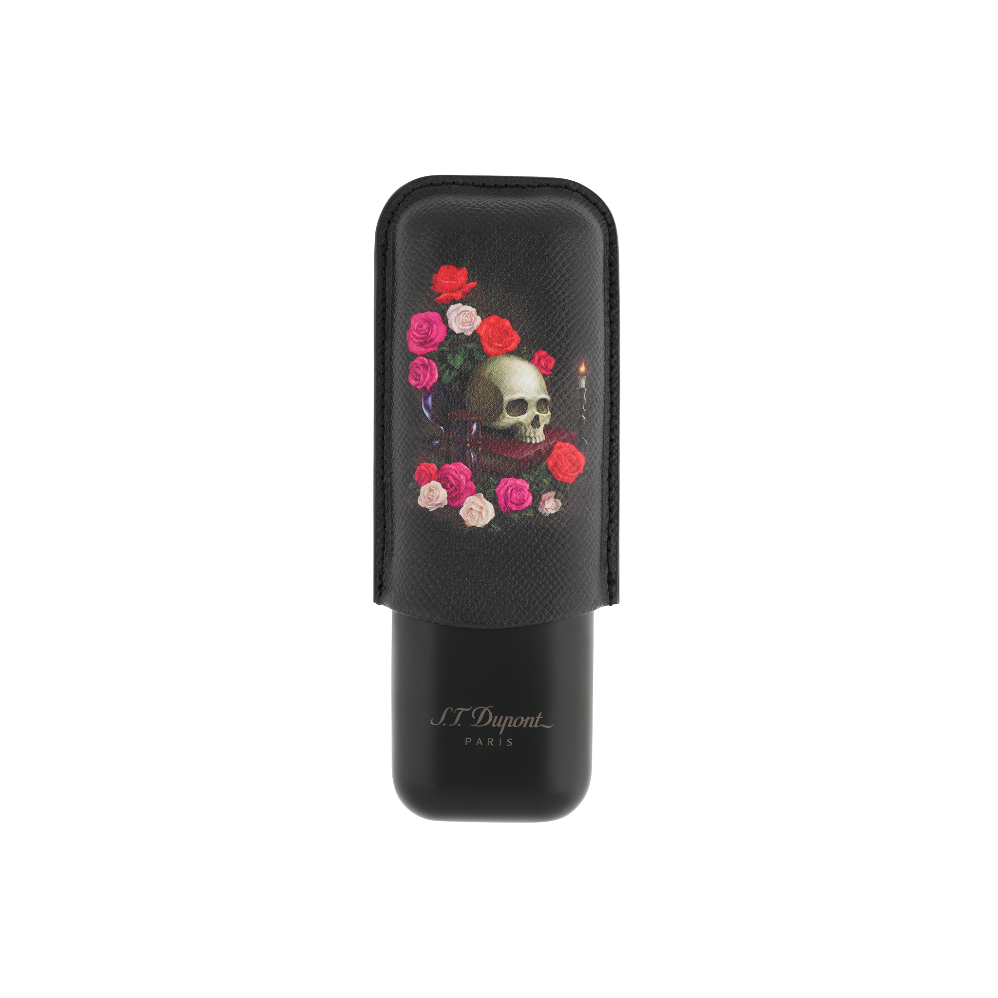 Memento Mori Two Cigar Case Black