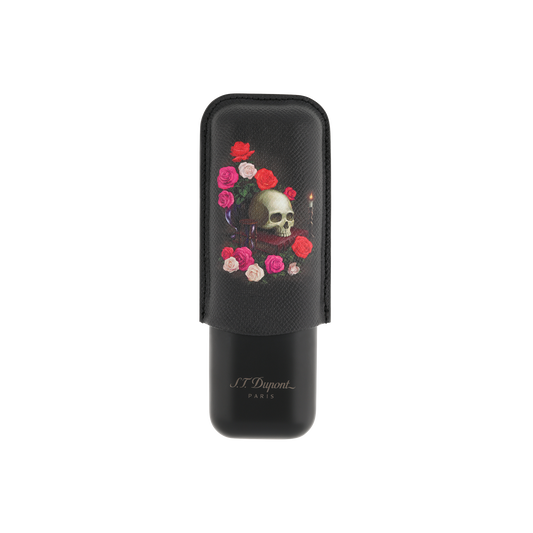 Memento Mori Two Cigar Case Black