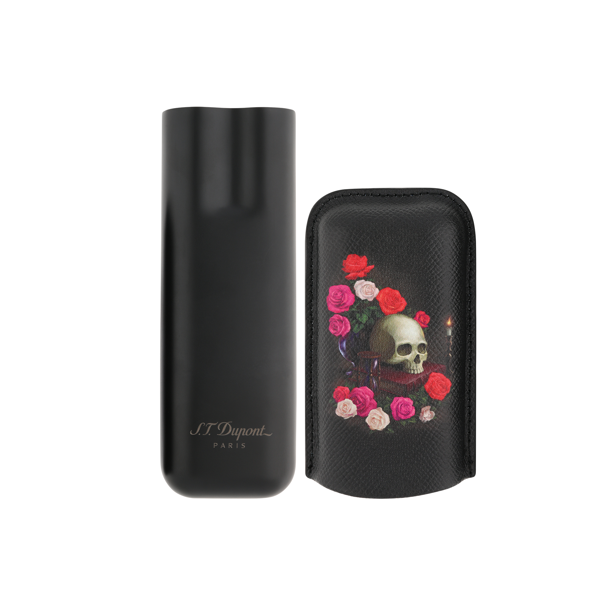 Memento Mori Two Cigar Case Black