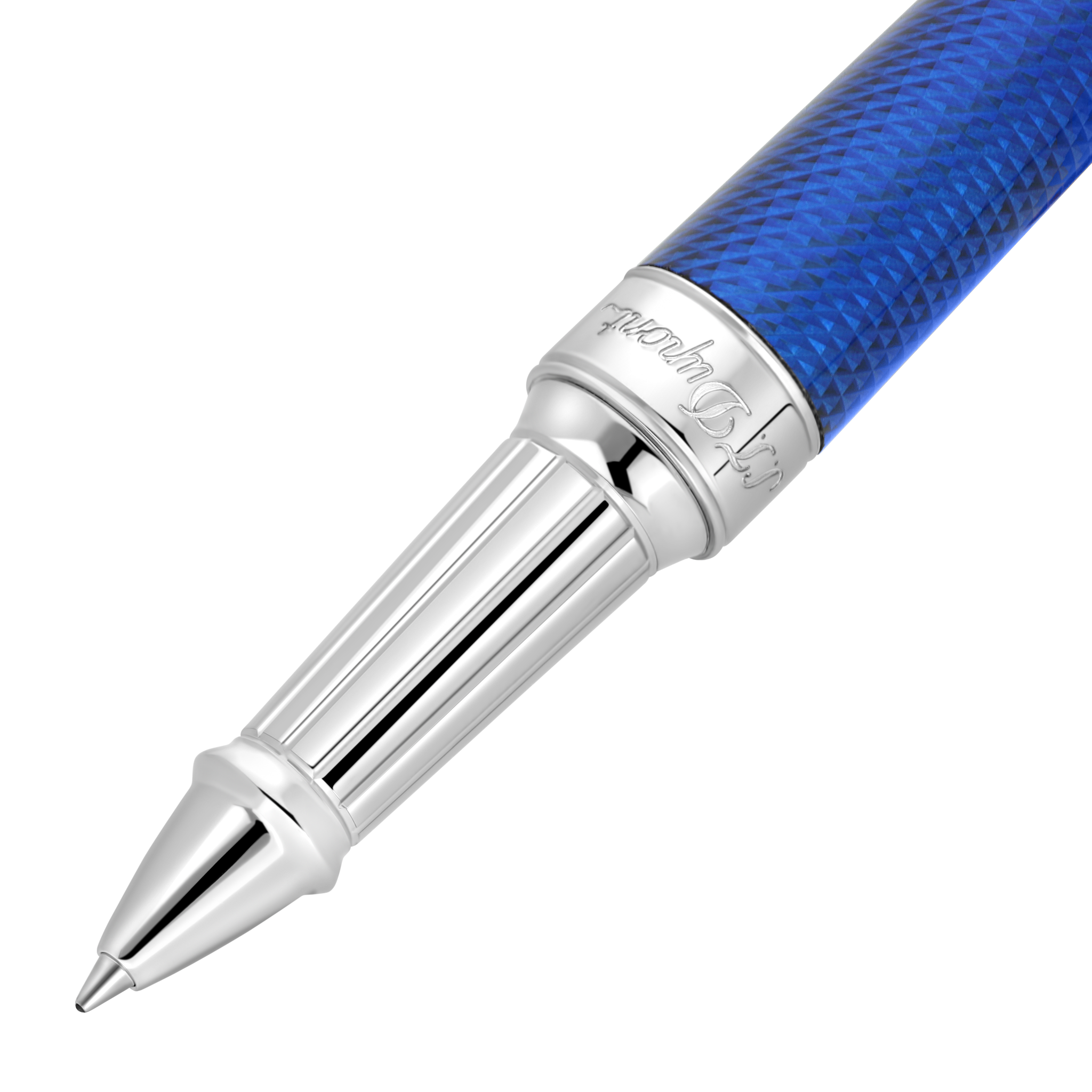 Rollerball Pen Line D Eternity XL Blue Lacquer Guilloche Under Rollerball Pen Line D Eternity XL Blue Lacquer Guilloche Under