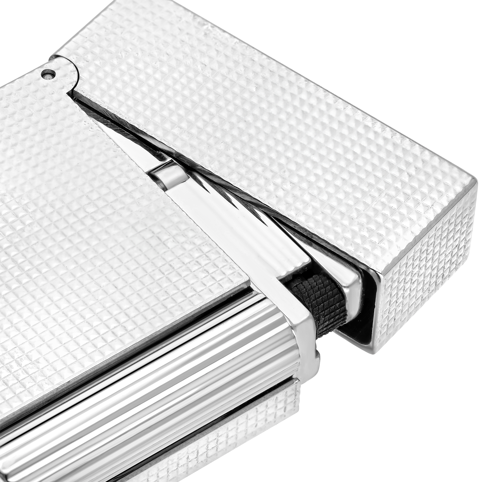 Open palladium micro-diamond-head S.T. Dupont Ligne 2 lighter