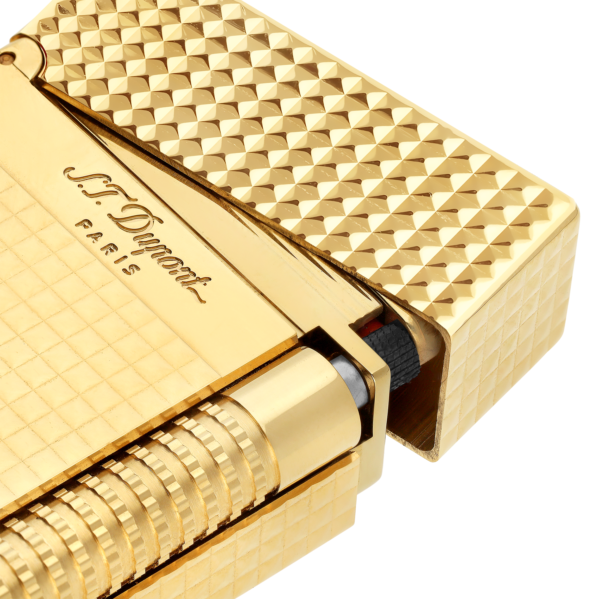 New Le Grand Dupont Yellow Gold Diamond Head Lighter New Le Grand Dupont Yellow Gold Diamond Head Lighter