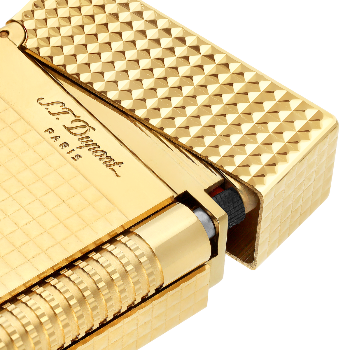 New Le Grand Dupont Yellow Gold Diamond Head Lighter - Perfect