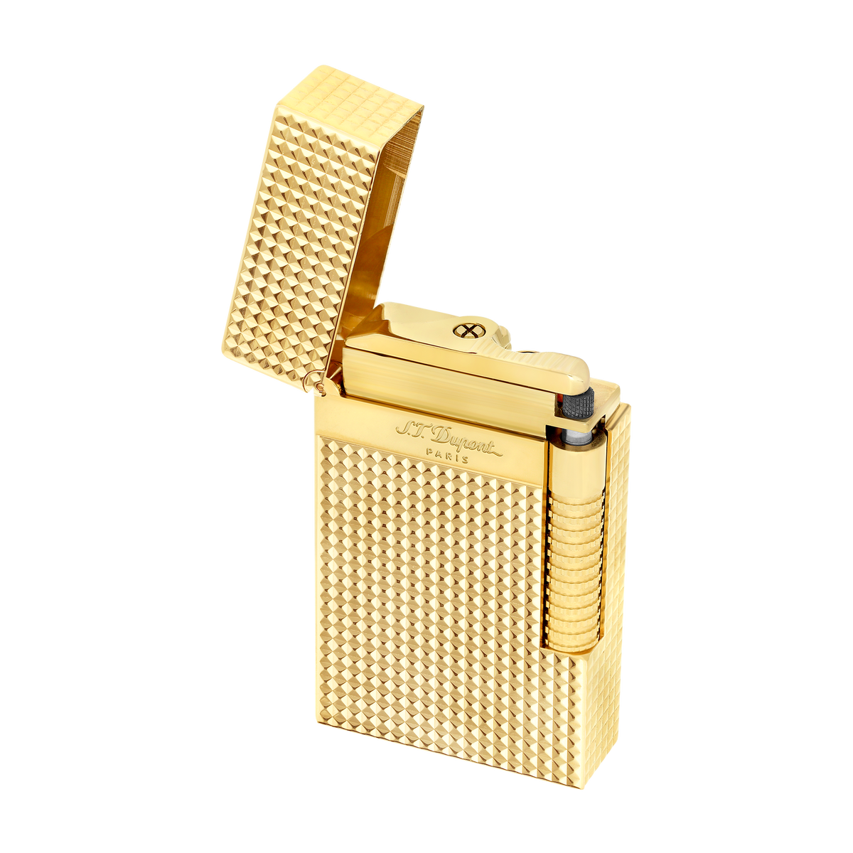 New Le Grand Dupont Yellow Gold Diamond Head Lighter - Perfect