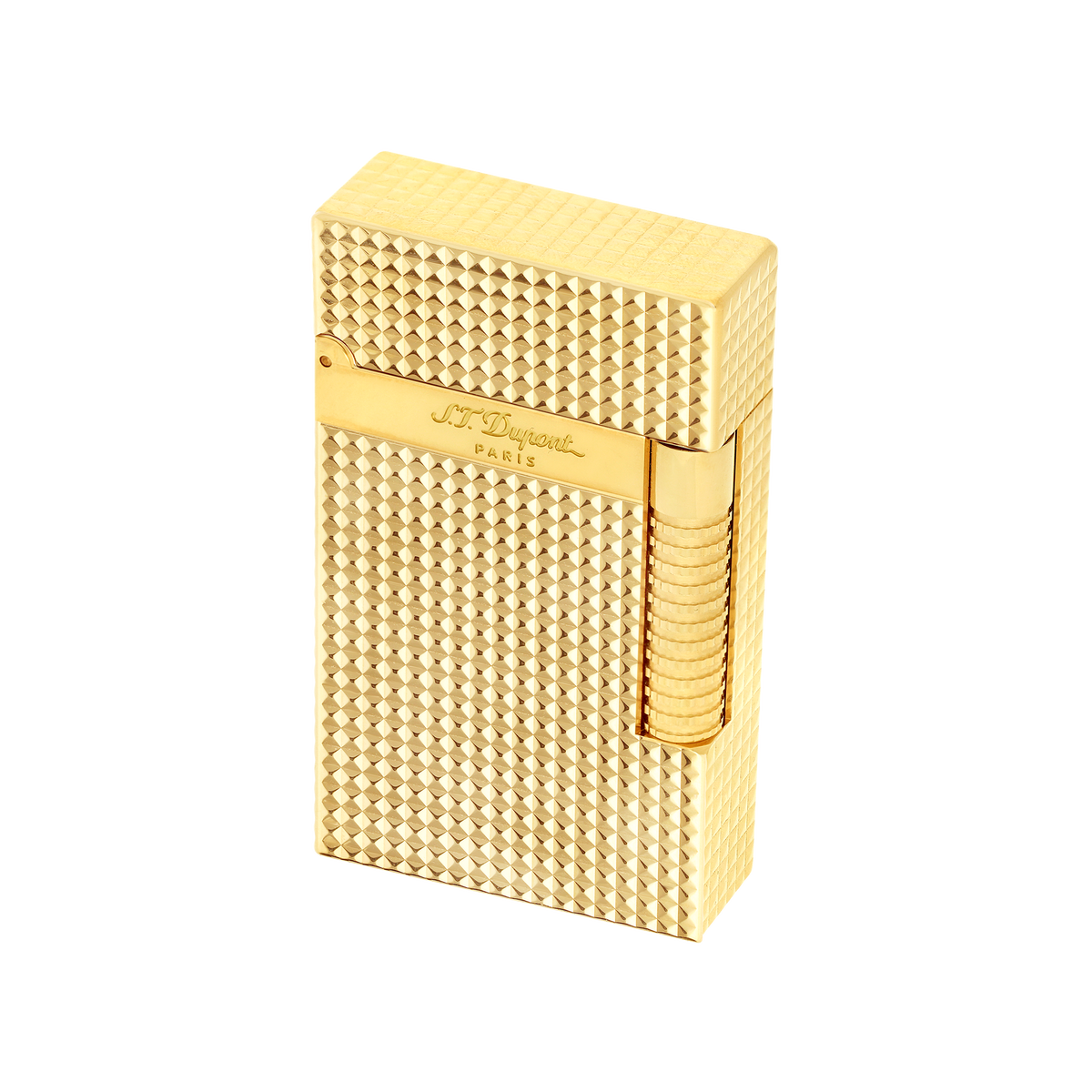 New Le Grand Dupont Yellow Gold Diamond Head Lighter - Perfect