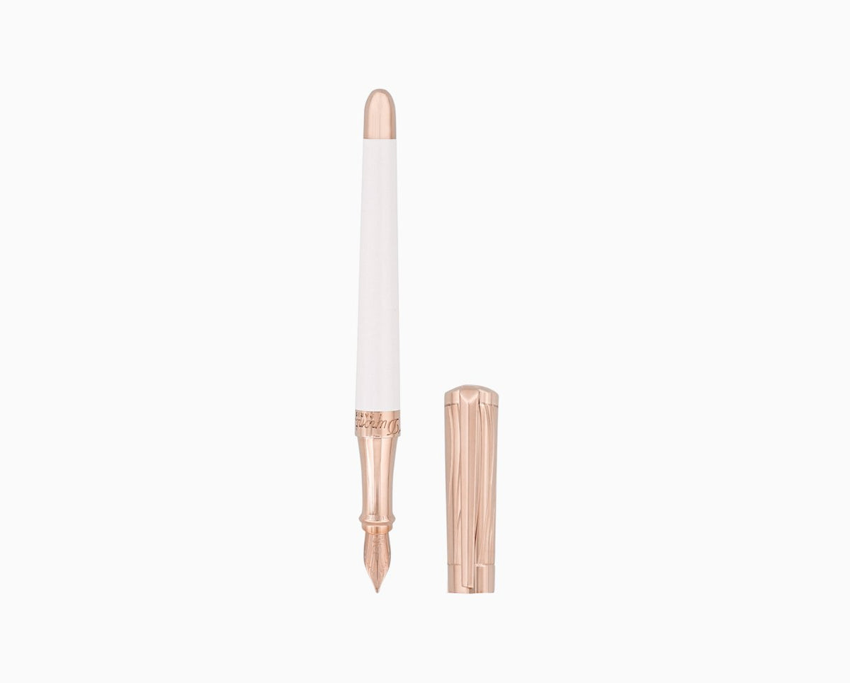 Liberté white lacquer and rose gold fountain pen