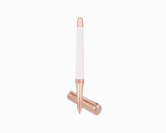 Liberté white lacquer and rose gold fountain pen